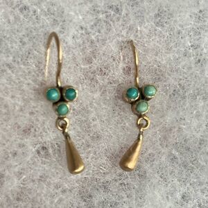 Elegant Gold and Turquoise Earrings